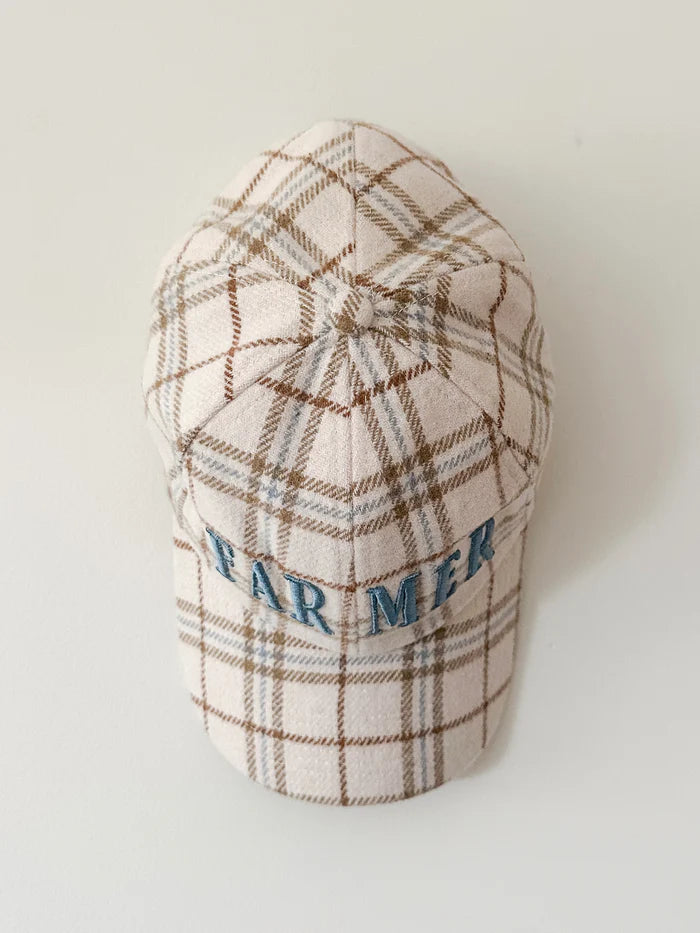 Far Mer- Neutral Plaid Cap