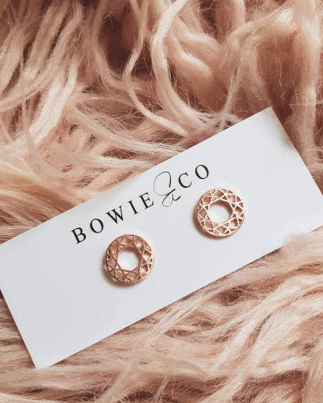 Bowie & Co / Mandala Stud Earrings: Rose Gold