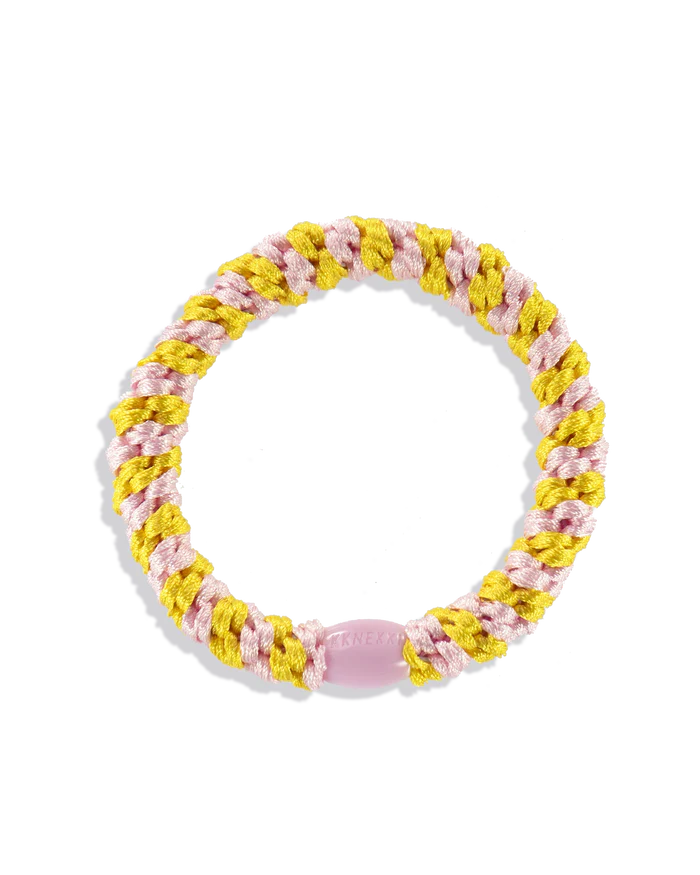 Kkneeki / Hair Tie - Yellow / Pink Stripe