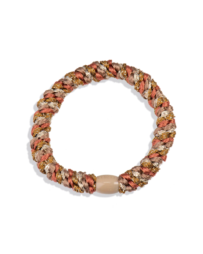 Kkneeki / Hair Tie - Teracotta/ Light Curry Glitter