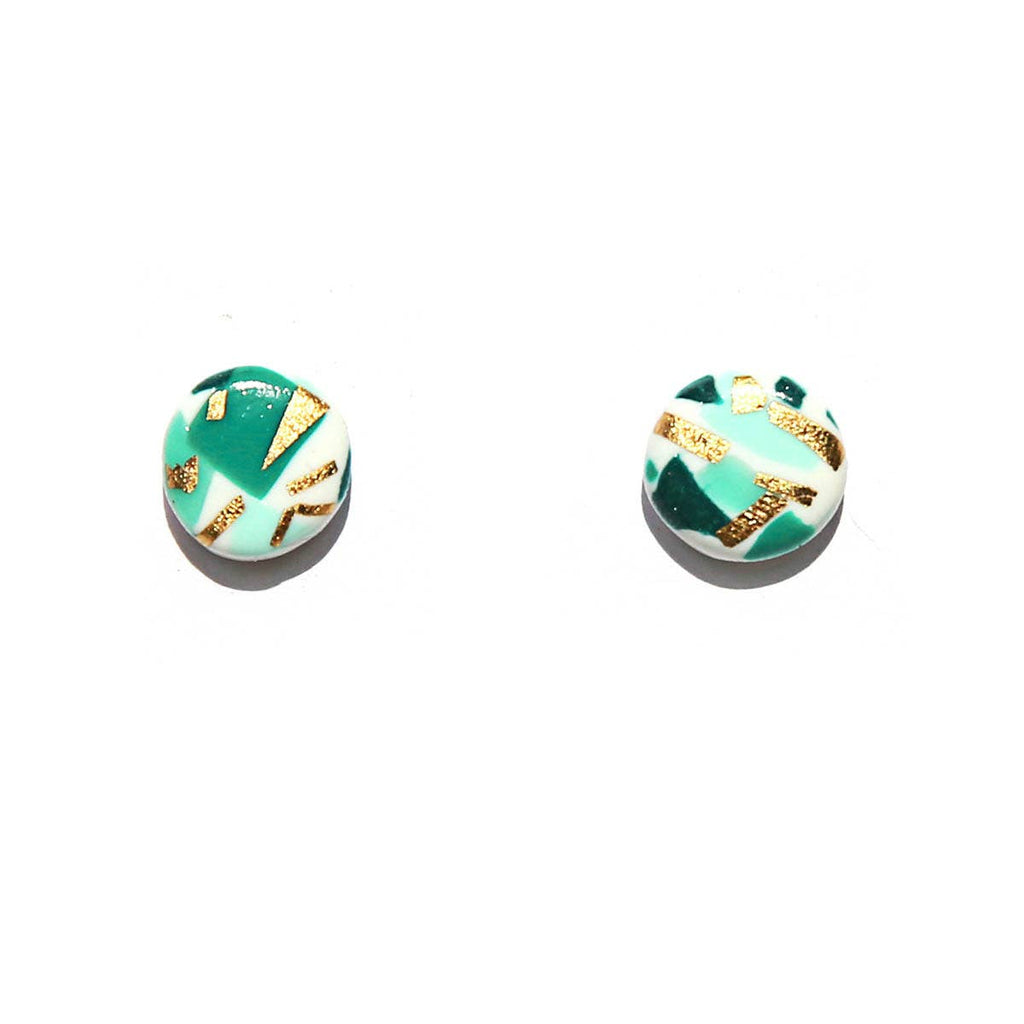Kingston Jewellery / Terrazzo Green Studs