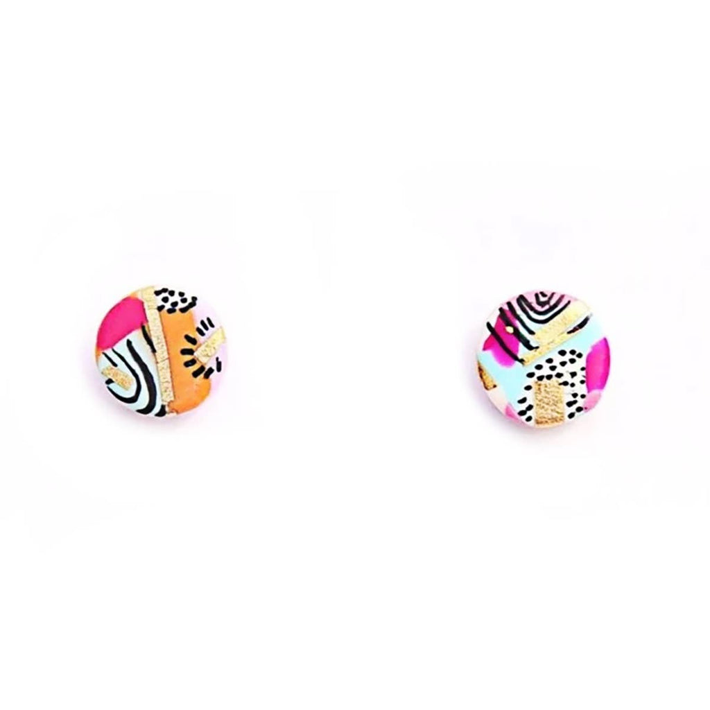 Kingston Jewellery / Handpainted Pink Studs
