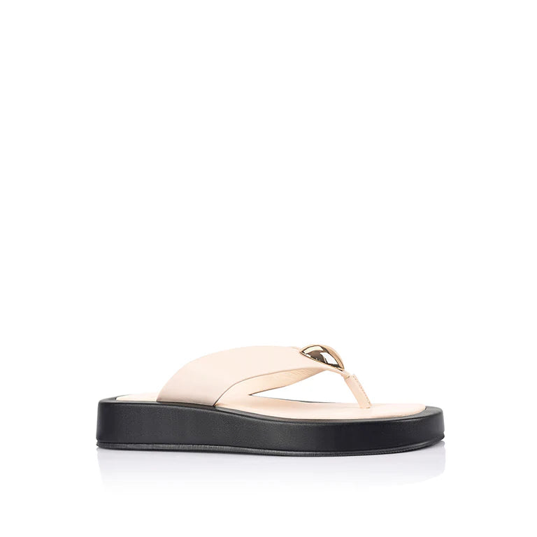 Verali / Bosley Platform Thongs - Bone White