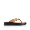 Verali / Bosley Platform Thongs - Dark Camel Tan