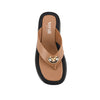 Verali / Bosley Platform Thongs - Dark Camel Tan