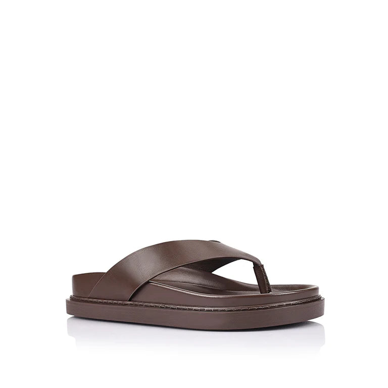 Verali / Bridget Footbed Slides - Chocolate Brown