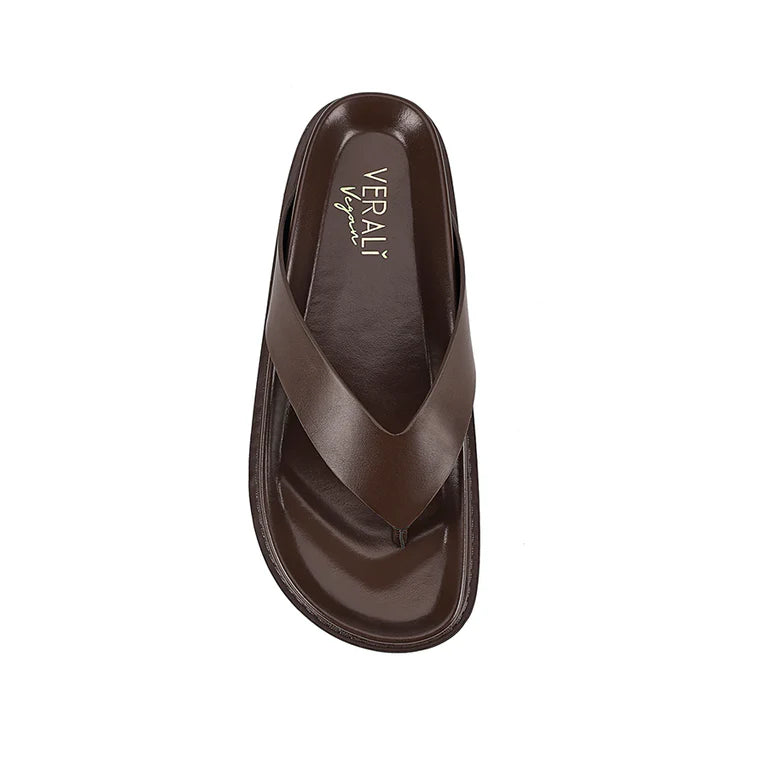 Verali / Bridget Footbed Slides - Chocolate Brown