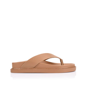 Verali / Bridget Footbed Slides - Dark Camel Tan