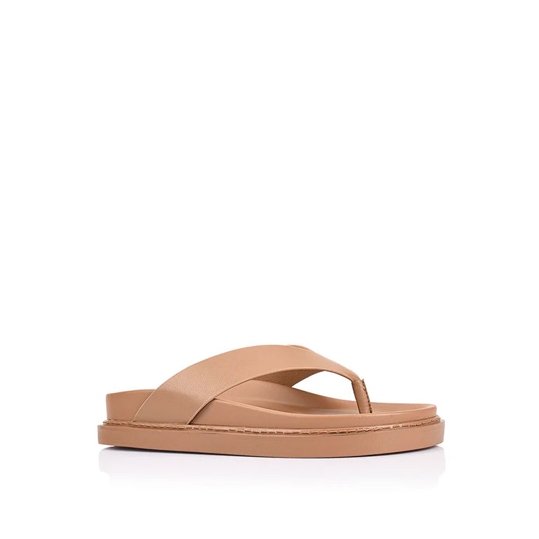 Verali / Bridget Footbed Slides - Dark Camel Tan