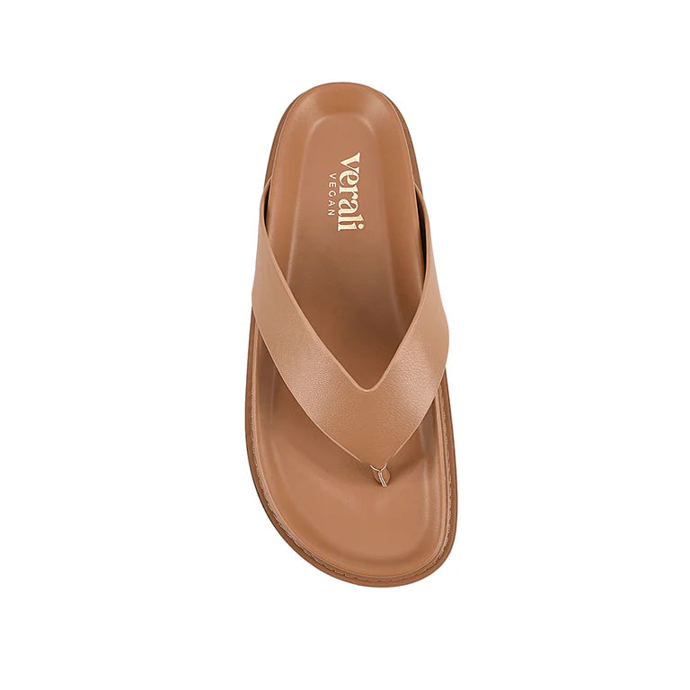 Verali / Bridget Footbed Slides - Dark Camel Tan