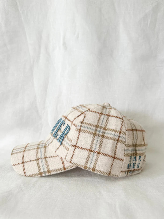 Far Mer- Neutral Plaid Cap