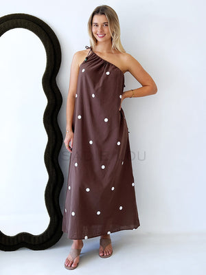 By Frankie / Aura Polka One Shoulder Dress