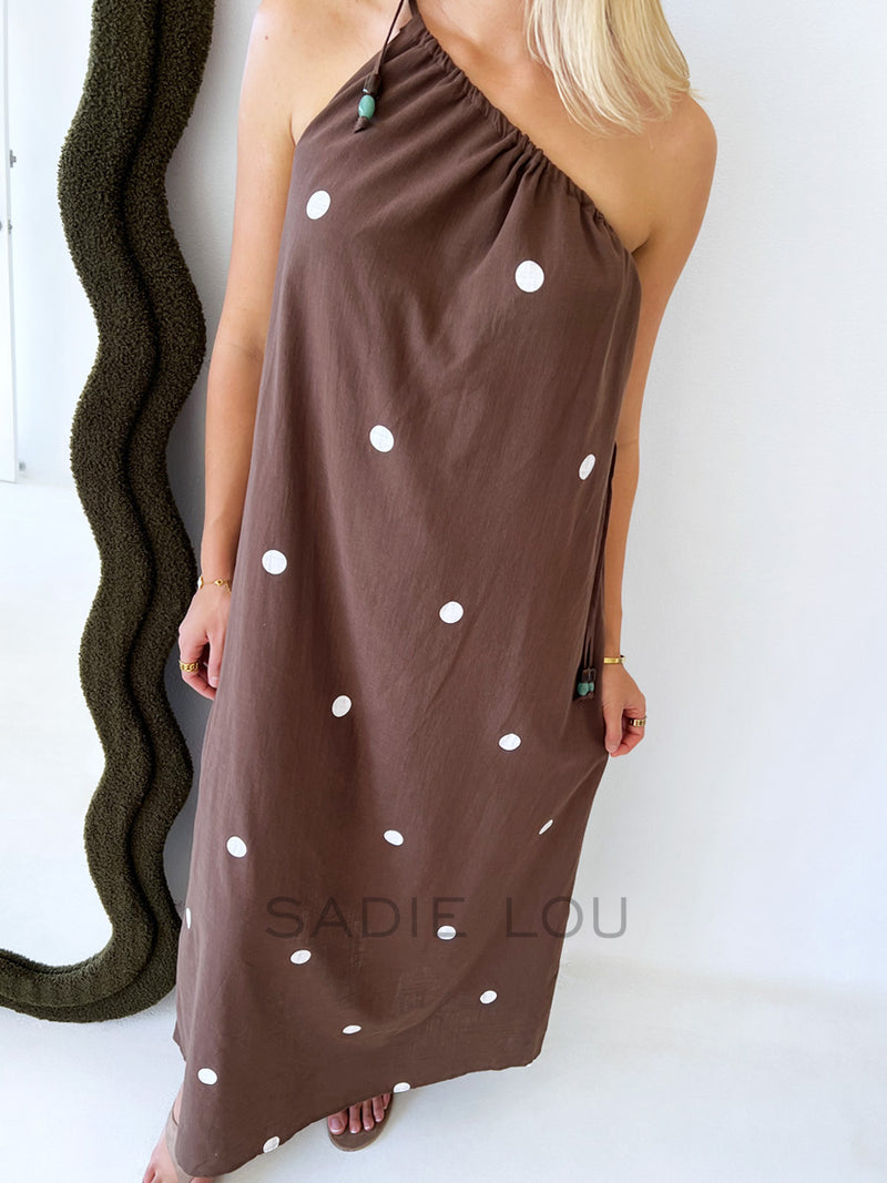 By Frankie / Aura Polka One Shoulder Dress