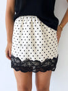 By Frankie / Lacey Skirt - White/Black Polka