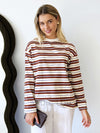 By Frankie / Lilah Stripe Long Sleeve - Blue, Brown and Beige