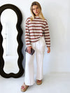 By Frankie / Lilah Stripe Long Sleeve - Blue, Brown and Beige