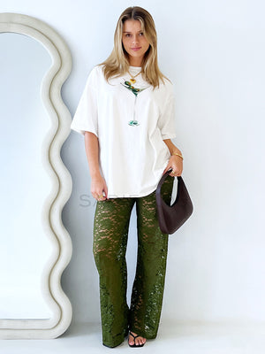 By Frankie / Whispers Lace Pant - Khaki