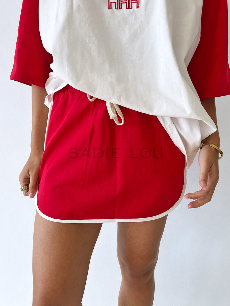 Cracker Day Club / Retro Skirt - Red