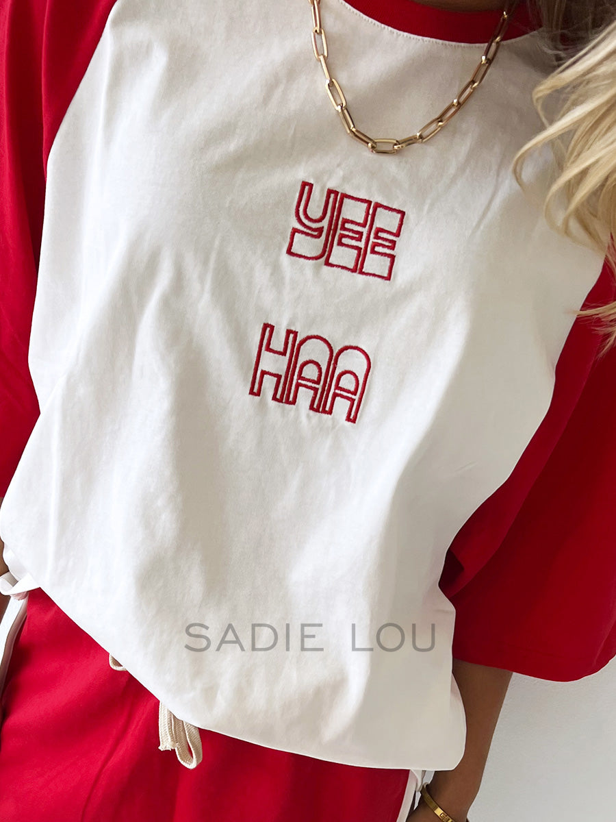 Cracker Day Club / Yee Haa Raglan Tee - Red
