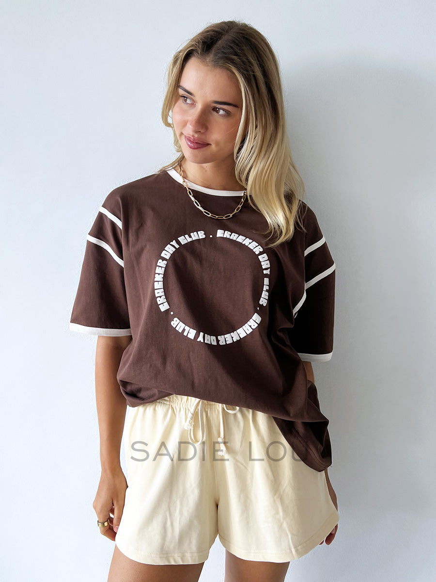 Cracker Day Club / Racer Club Tee - Chocolate