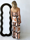 By Frankie / Hudson Tube Pant Set - Rust Palm