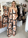 By Frankie / Hudson Tube Pant Set - Rust Palm