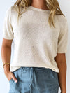 Little Lies / Speckled Spring Knit Tee - Oat