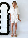 By Frankie / Elodie Denim Short Set - White