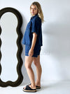 By Frankie / Elodie Denim Short Set - Dark Blue Denim