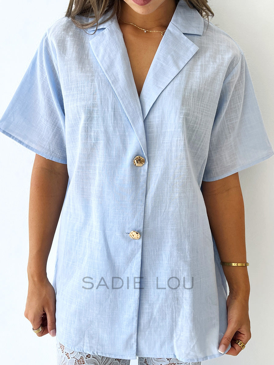 By Frankie / Belle Lace Pant Set - Powder Blue