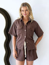 By Frankie / Elodie Denim Short Set - Choc