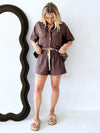 By Frankie / Elodie Denim Short Set - Choc