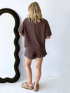 By Frankie / Elodie Denim Short Set - Choc