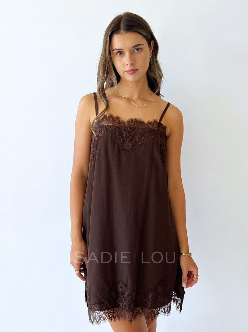 By Frankie / Sia Slip Dress - Choc