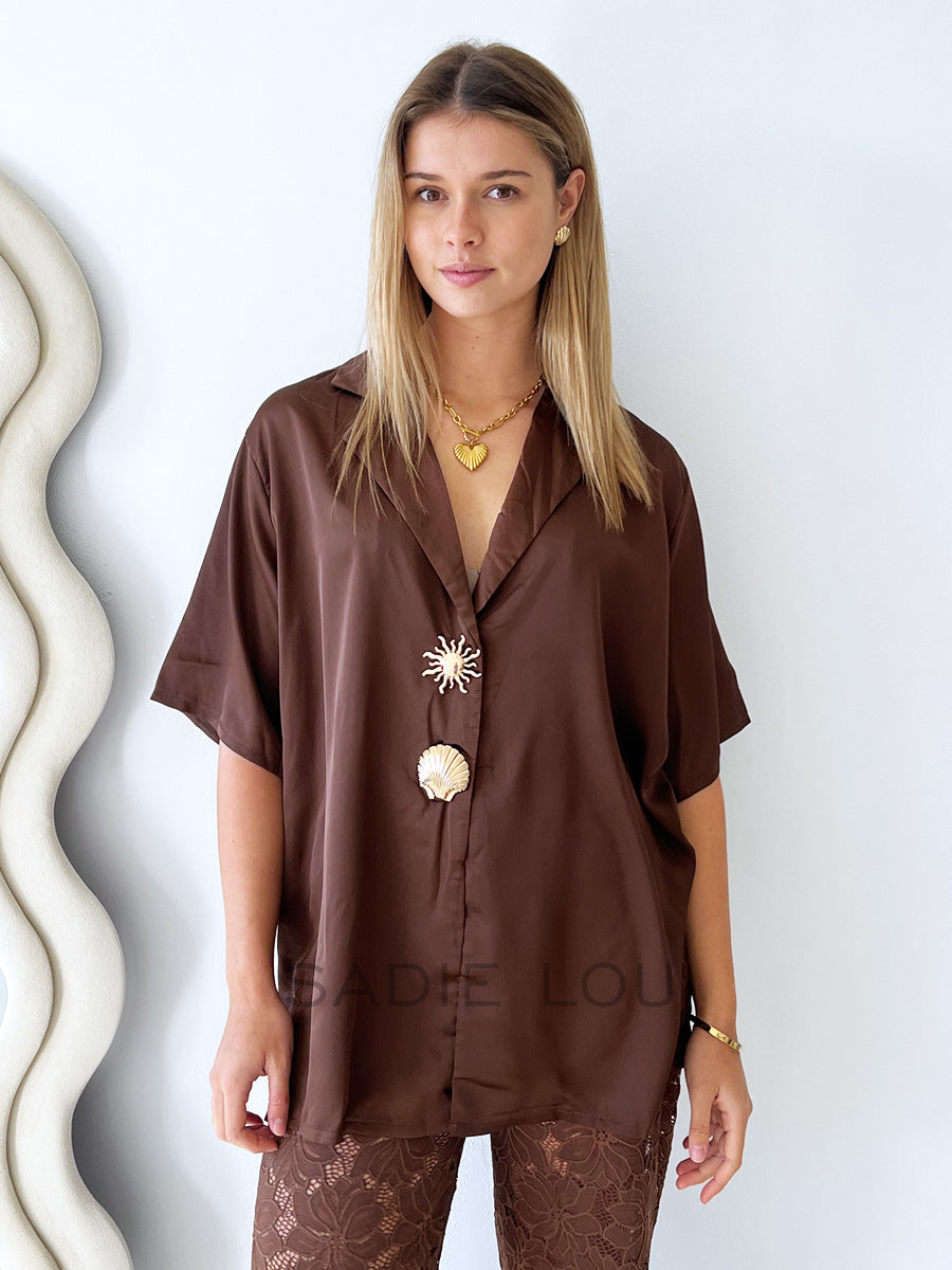 By Frankie / Isla Lace Pant Set - Chocolate