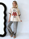 By Frankie / Leopard Racer Black Heart Pant