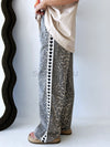 By Frankie / Leopard Racer Black Heart Pant
