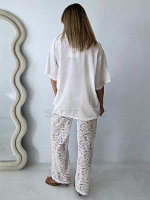 By Frankie / Isla Lace Pant Set - White
