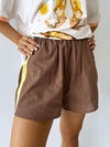 By Frankie / Racer Shorts - Choc/Yellow