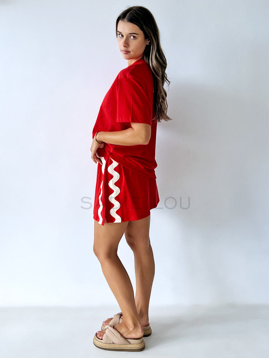 Indigo & Wolfe / Wave Skirt - Red