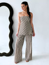 By Frankie / Mocha Stripe Tube Pant Set