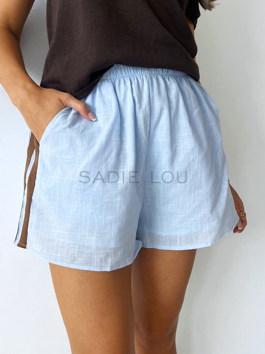 By Frankie / Racer Shorts - Blue /Choc
