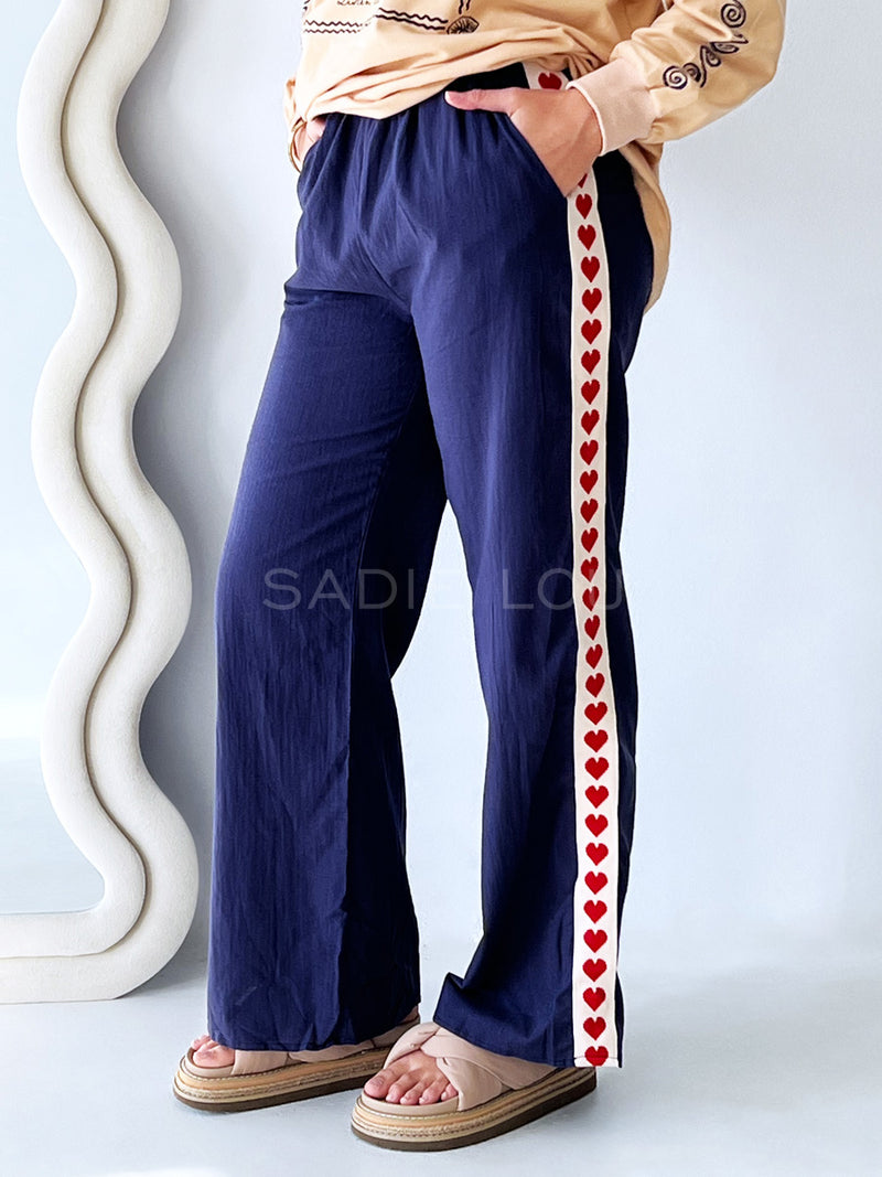 By Frankie / Racer Heart Pant - Navy