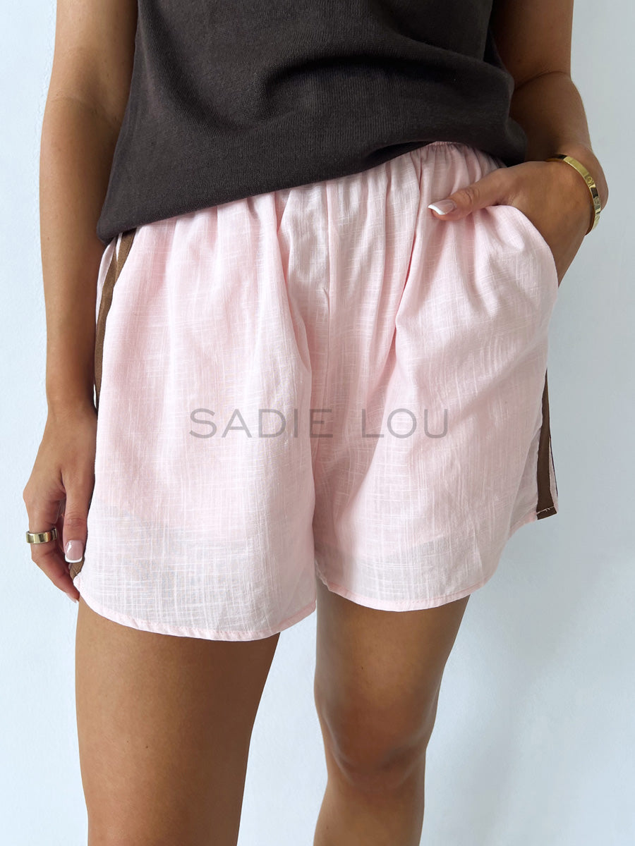By Frankie / Racer Shorts - Pink/Choc