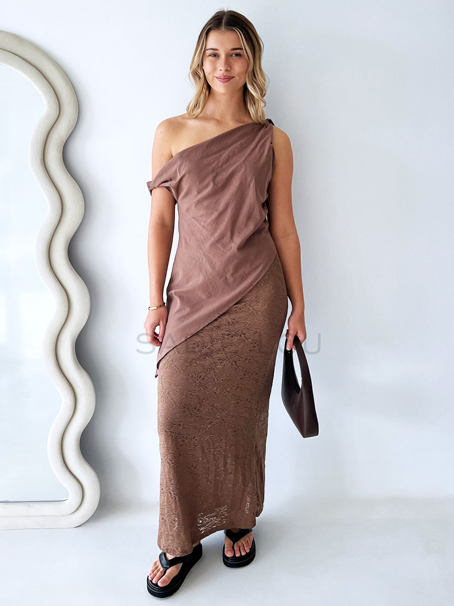 By Frankie / Deb Lace Skirt - Chocolate