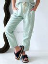 Little Lies / Luxe Linen Pant - Duck Egg