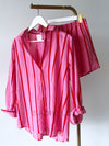 By Frankie / Kenny Stripe Short Set - Pink/Red