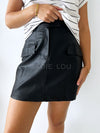 Rhea Leather Skirt - Black