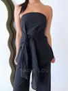 By Frankie / Romy Tube Tie Pant Set - Black