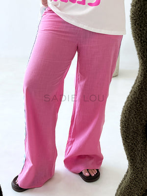 By Frankie / Racer Heart Pant - Pink/Blue